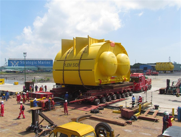 Vận chuyển và hạ thủy 4 cấu kiện Dự án Thăng Long Đông Đô Mid Water Arch & Gravity Base - Hợp đồng số: 01-2013/DXP-PMS