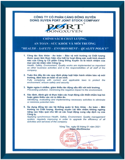 Hướng dẫn an toàn tại Cảng Đông Xuyên