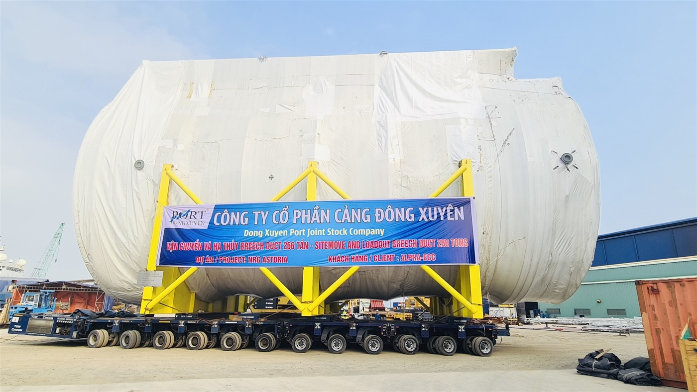 Cung cấp dịch vụ vận chuyển, hạ thủy 4 cụm DUCT (tổng 660 tấn) từ Cảng Đông Xuyên đến Cảng PV Shipyard