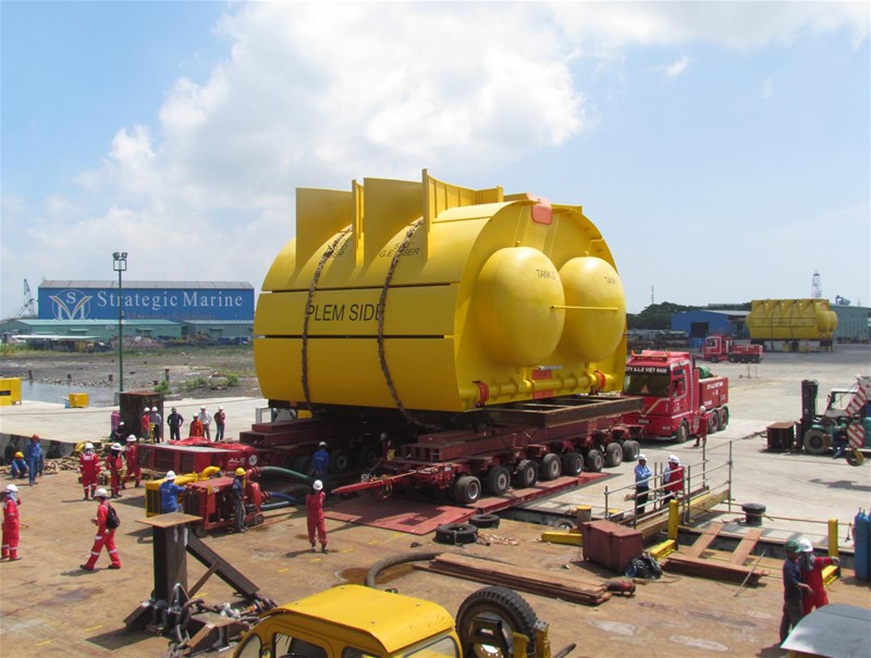 Vận chuyển và hạ thủy 4 cấu kiện Dự án Thăng Long Đông Đô Mid Water Arch & Gravity Base - Hợp đồng số: 01-2013/DXP-PMS